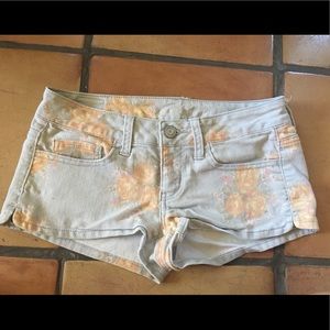 Floral jean shorts